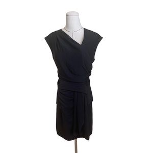 Helmut Lang Draped Black Mini Dress Size 0